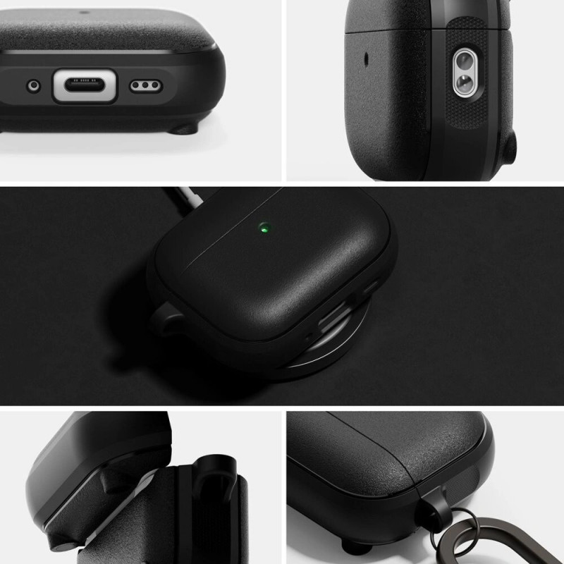 Ringke Onyx Magnetic MagSafe dėklas Apple AirPods Pro 3 ausinukų įkrovimo dėžutei, juodas