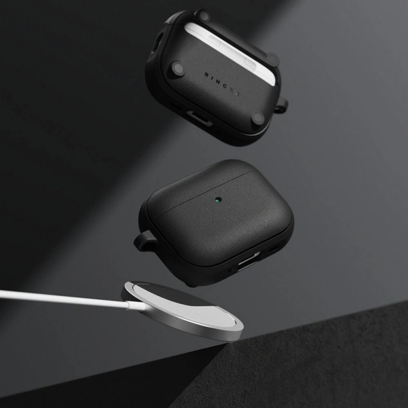 Ringke Onyx Magnetic MagSafe dėklas Apple AirPods Pro 3 ausinukų įkrovimo dėžutei, juodas