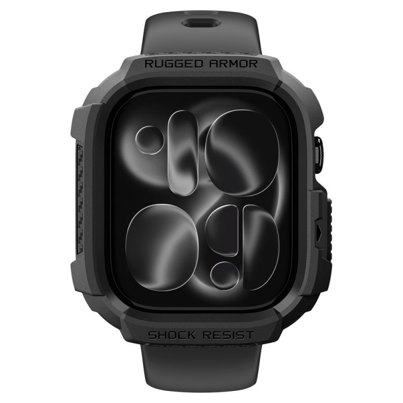Spigen Rugged Armor ACS11886 dėklas, skirtas Apple Watch 12 46 mm, matinė juoda