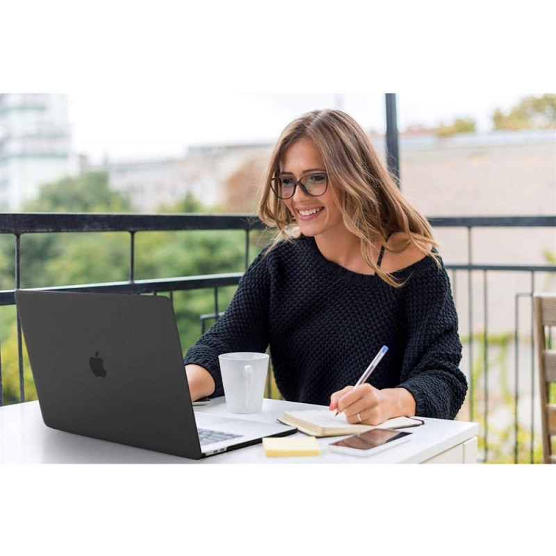 Tech-Protect SmartShell matinė juoda dėklas Apple MacBook Air 13 2022-2024