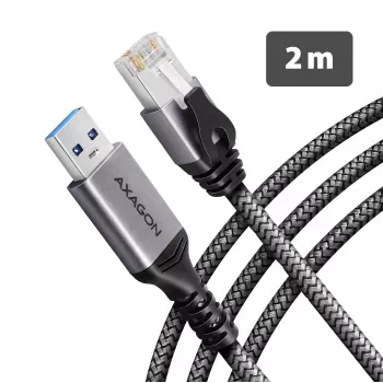Goobay AXAGON ADE-AM20 USB-A tinklo adapteris su integruotu 2 m CAT6 kabeliu