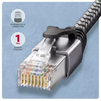 Goobay AXAGON ADE-AM20 USB-A tinklo adapteris su integruotu 2 m CAT6 kabeliu