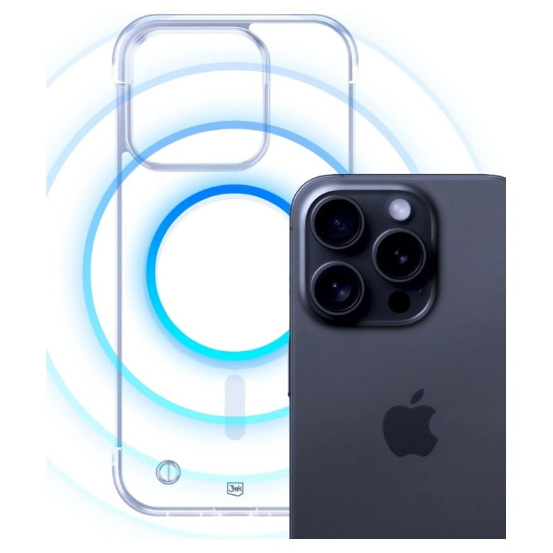 3mk Just20g MagCase išmaniojo telefono dėklas Apple iPhone 15 Pro, permatomas