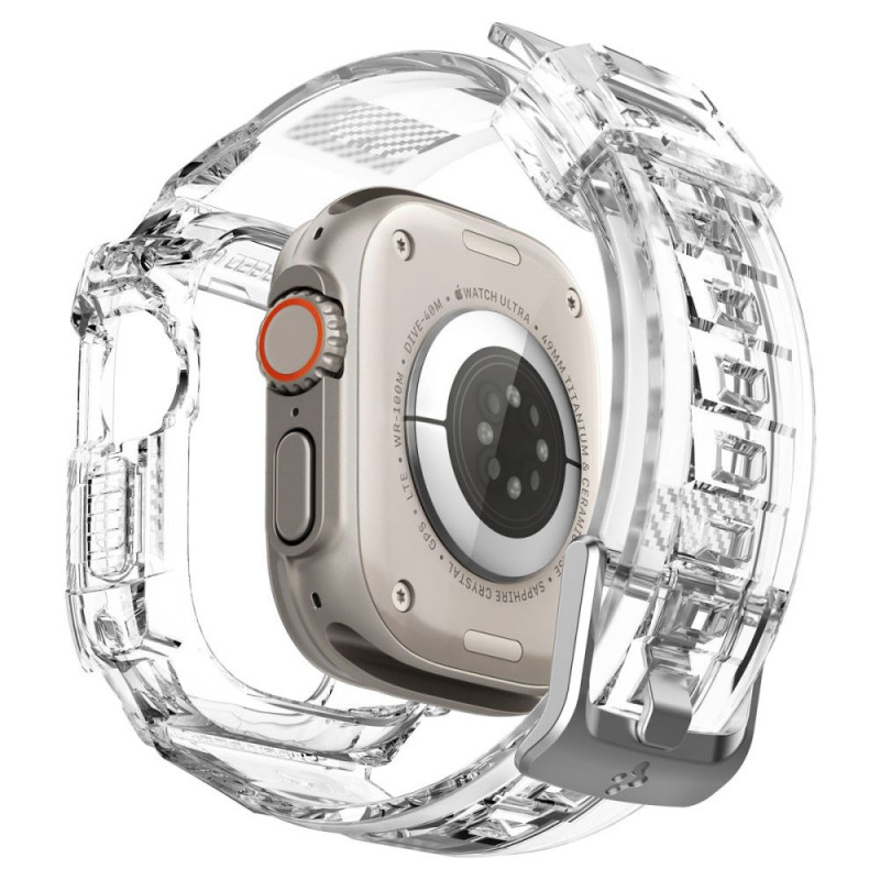 Spigen Rugged Armor Pro apyrankė su korpusu, skirta Apple Watch Ultra 49 mm, Crystal Clear