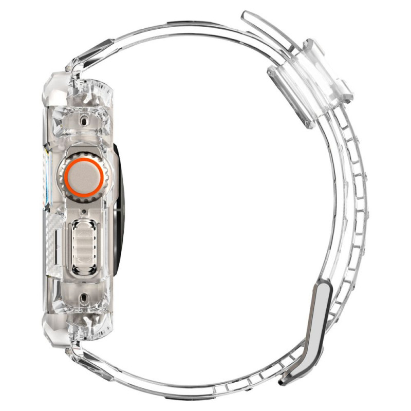 Spigen Rugged Armor Pro apyrankė su korpusu, skirta Apple Watch Ultra 49 mm, Crystal Clear