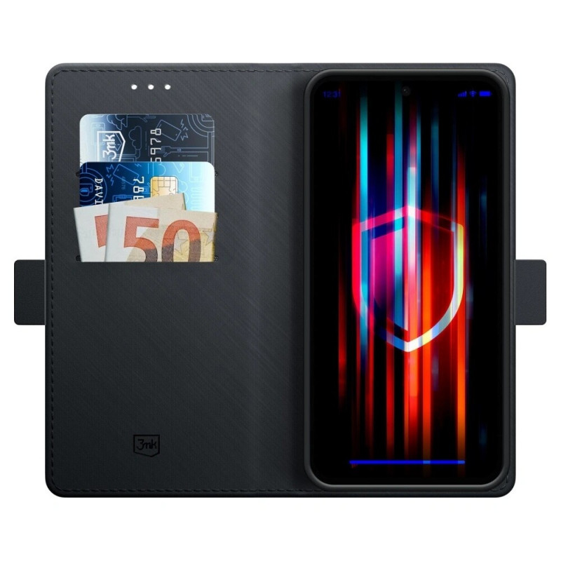 3MK Wallet Case dėklas Samsung Galaxy S25, juodas