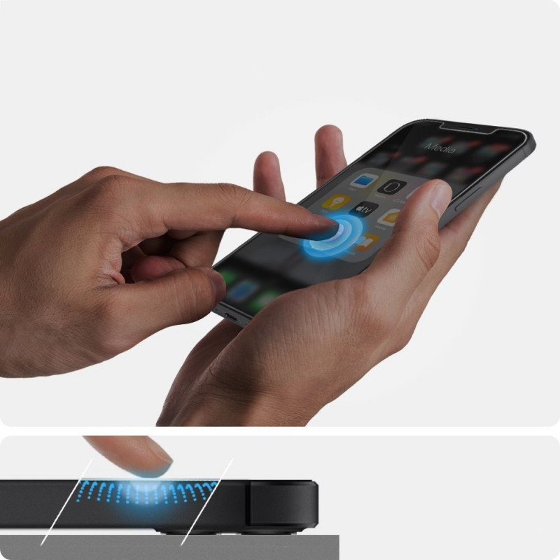 Spigen GLAS.tR EZ Fit grūdintas stiklas Apple iPhone 12 / 12 Pro (2 vnt.)