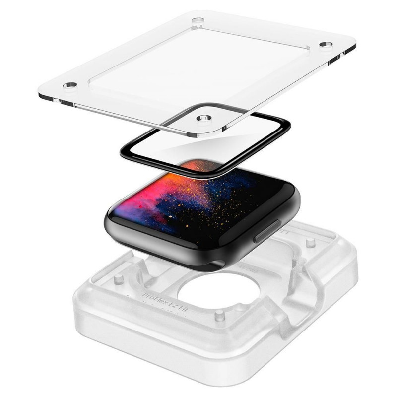 Spigen ProFlex EZ Fit AFL01220 hibridinio stiklo ekrano apsauga Apple Watch 4/5/6/7/8/9/SE 44/45 mm