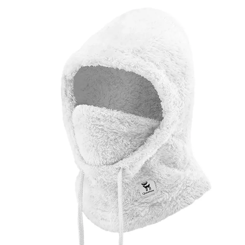 Qunature Arctic Velvet slidinėjimo balaklava, M dydis, balta