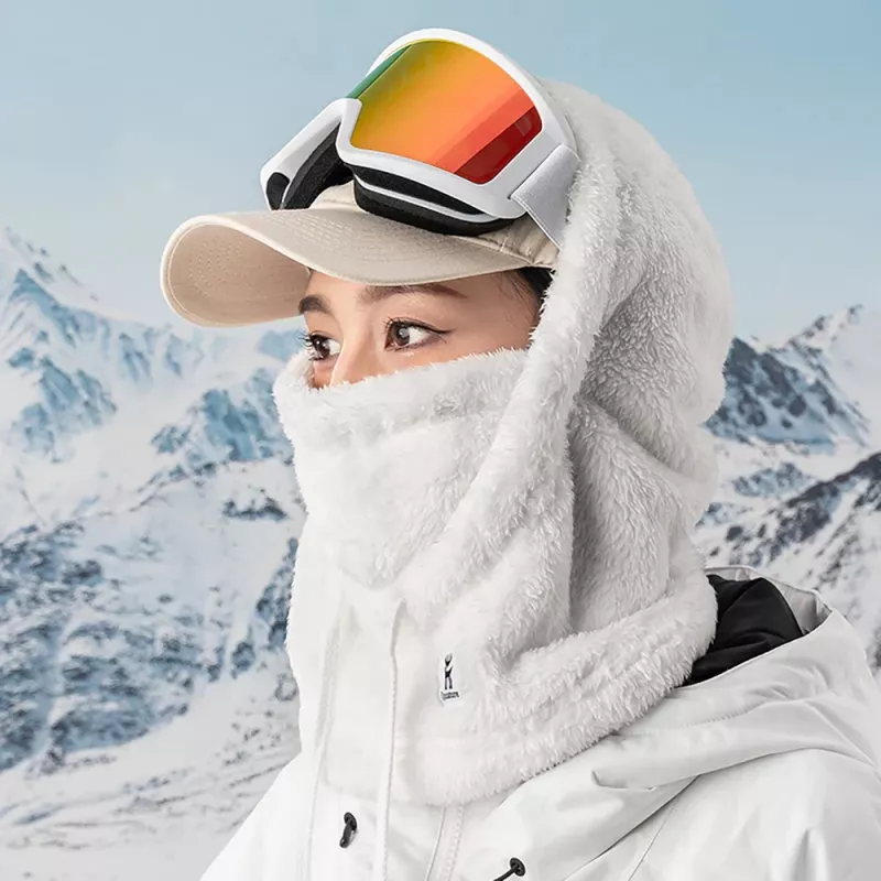 Qunature Arctic Velvet slidinėjimo balaklava, M dydis, balta