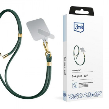 3MK EasyClip telefonų pakabukas, Dark Green / Gold