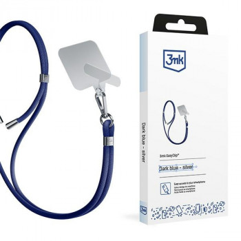 3MK EasyClip telefonų pakabukas, Dark Blue / Silver