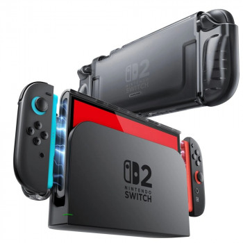 Supcase Crystal Case, skirta Nintendo Switch 2, Frost Black