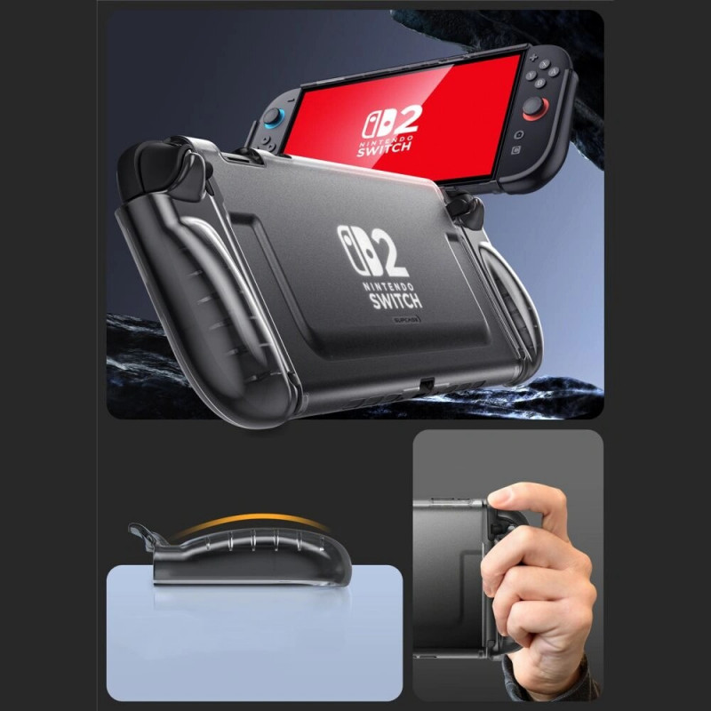 Supcase Crystal Case, skirta Nintendo Switch 2, Frost Black