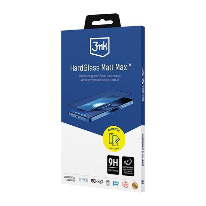 3MK HardGlass Matt Max matinis grūdintas stiklas, skirtas Apple iPhone 13 / 13 Pro / 14