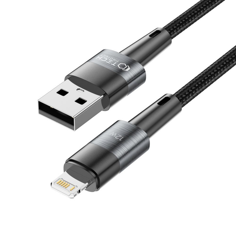 Tech-Protect UltraBoost USB-A/Lightning kabelis 12W 2.4A 100 cm, pilkas