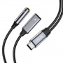 Tech-Protect Ultraboost USB-C į USB-C ir mini jack 3,5 mm adapteris, 60W, juodas