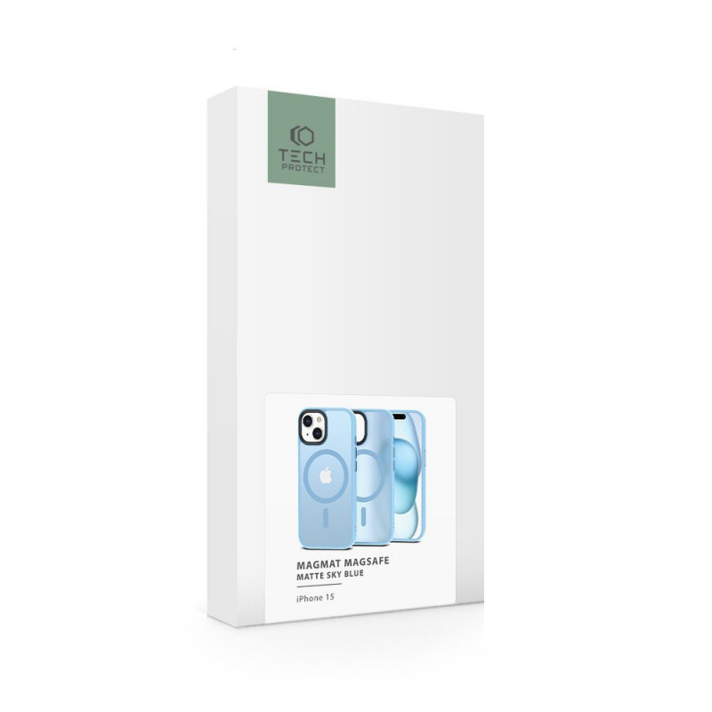 Tech-Protect MagMat MagSafe dėklas Apple iPhone 15, matte sky blue