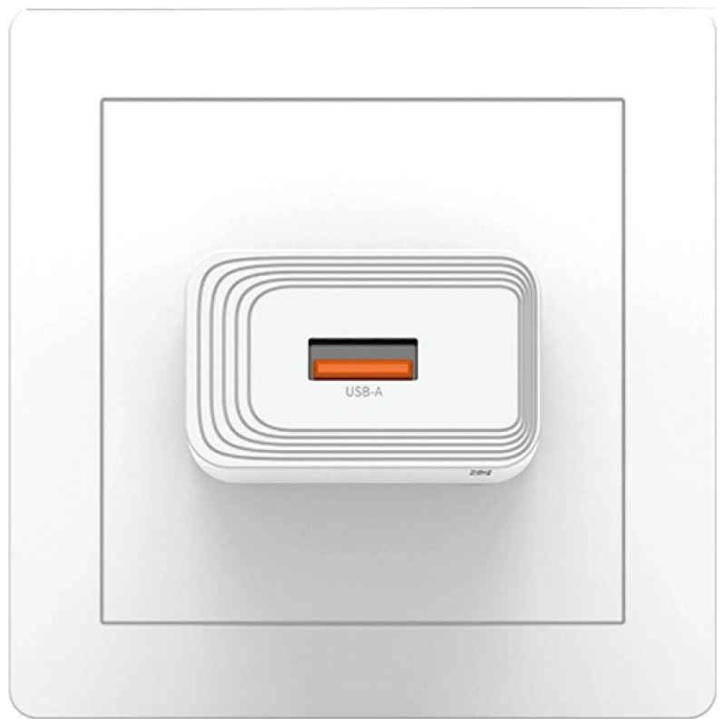 USAMS CC326 T69 sieninis įkroviklis su USB-A, 10.5 W, 2.1 A, baltas