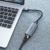 Ugreen CM199 USB-C į RJ45 Gigabit Ethernet tinklo adapteris, 1000 Mbps, pilkas