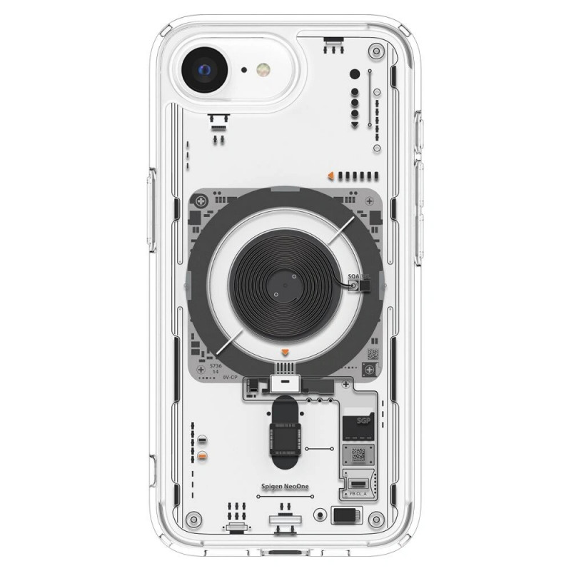 Spigen Ultra Hybrid Mag MagSafe dėklas, skirtas Apple iPhone 17e / 16e, Neo One, permatomas