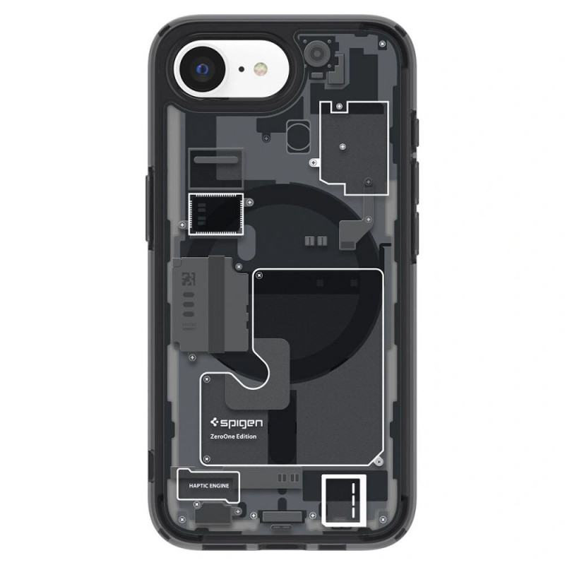 Spigen Ultra Hybrid Mag MagSafe dėklas, skirtas Apple iPhone 17e / 16e, Zero One Black
