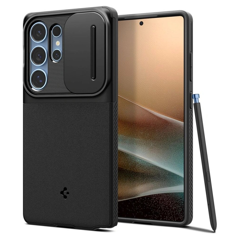 Spigen Optik Armor dėklas skirtas Samsung Galaxy S25 Ultra, juodas