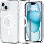 Spigen Ultra Hybrid Mag dėklas su MagSafe, skirtas Apple iPhone 15, baltas