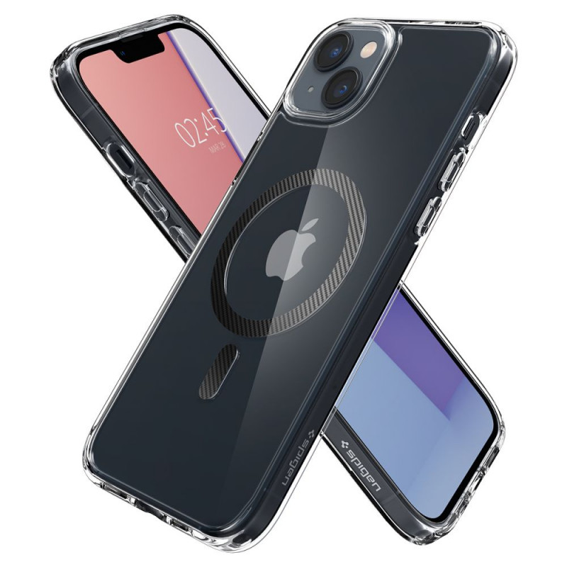 Spigen Ultra Hybrid Mag (ACS04904) MagSafe dėklas skirtas Apple iPhone 14 Plus / 15 Plus, Carbon Fiber