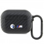 BMW Carbon Double Metal Logo BMAPWMPUCA2 juodas dangtelis Apple AirPods Pro įkrovimo dėklui