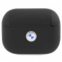 BMW BMAP2SSLBK Signature Apple AirPods Pro 2 (2022/2023) dangtelis, juodas, natūrali oda, sidabrinis logotipas