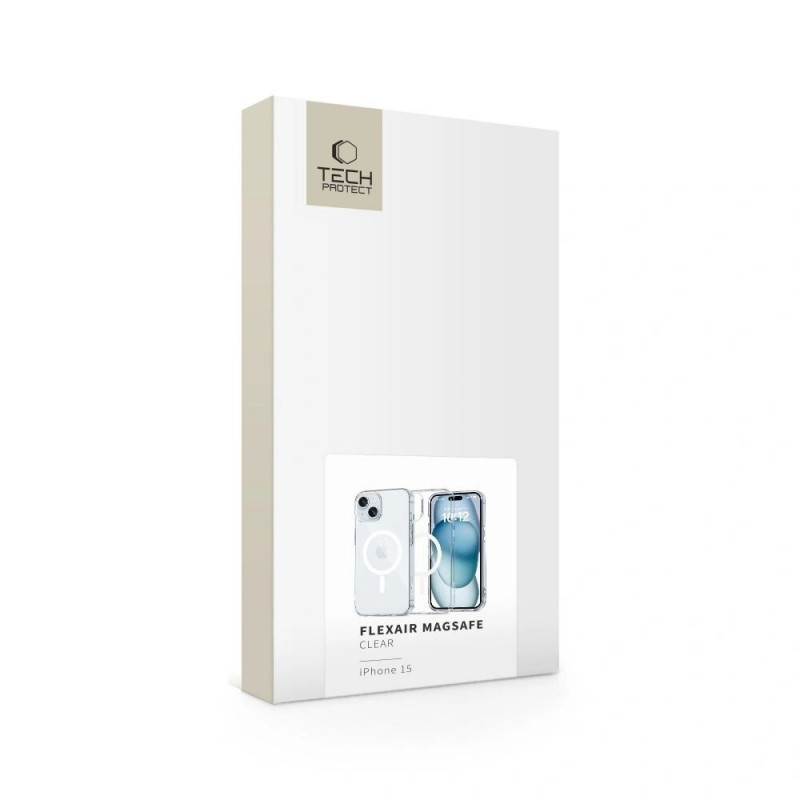 Tech-Protect FlexAir MagSafe THP3578 dėklas Apple iPhone 15, permatomas