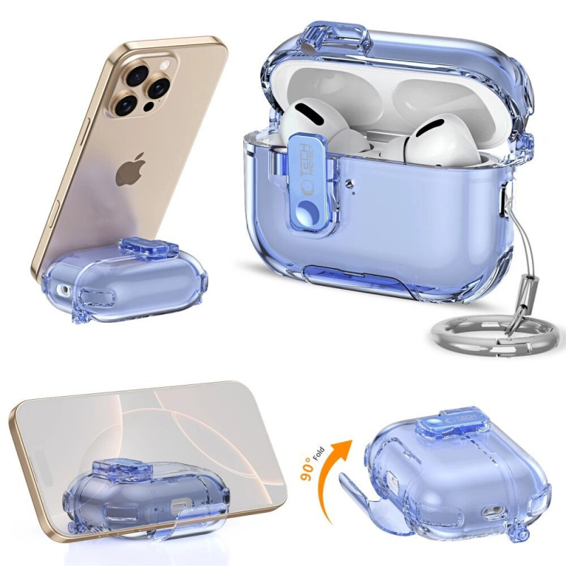 Tech-Protect Bounce Pro silikoninis Apple AirPods Pro 3 įkrovimo dėklo dangtelis, permatomas