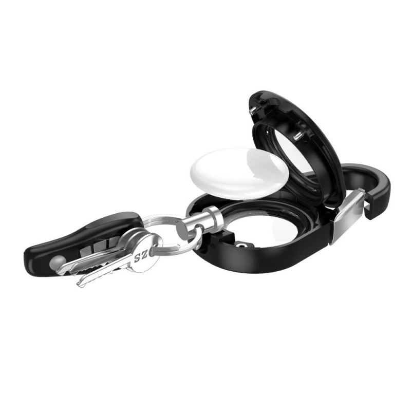 Tech-Protect Slidelock Carabiner Keychain dėklas Apple AirTag 1/2, juodas
