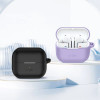 Tech-Protect Silicone Hook silikoninis dėklas su karabinu Samsung Galaxy Buds 3 / 3 FE / 3 Pro ausinukams, levandų spalvos