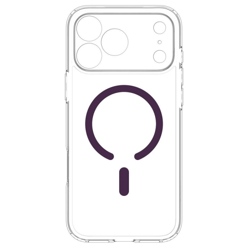Spigen Ultra Hybrid MagSafe dėklas Apple iPhone 17 Pro / 18 Pro, Clear/burgundy