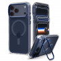 Spigen Ultra Hybrid Optik S MagSafe dėklas, skirtas Apple iPhone 17 Pro / 18 Pro, Clear/Deep Blue