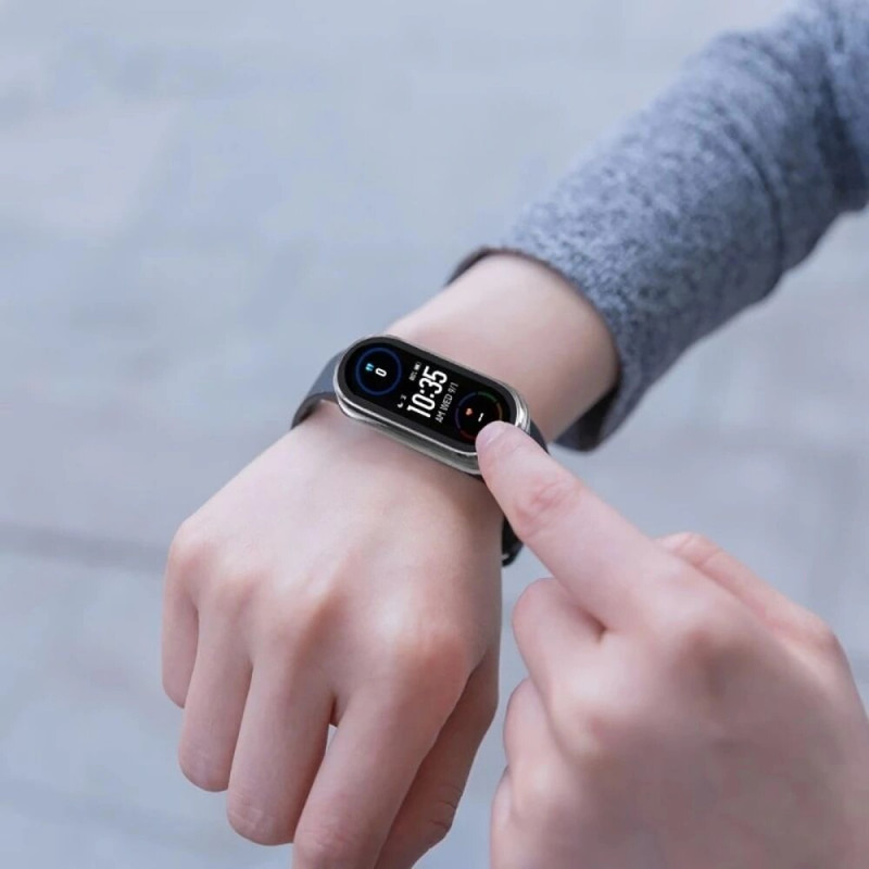 Tech-Protect Defense360 dėklas su grūdintu stiklu, skirtas Xiaomi Smart Band 9 / 9 NFC, juodas
