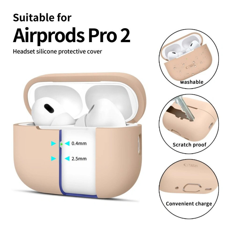 Tech-Protect Silicone dėklas Apple AirPods Pro 1/2, Caffe Latte