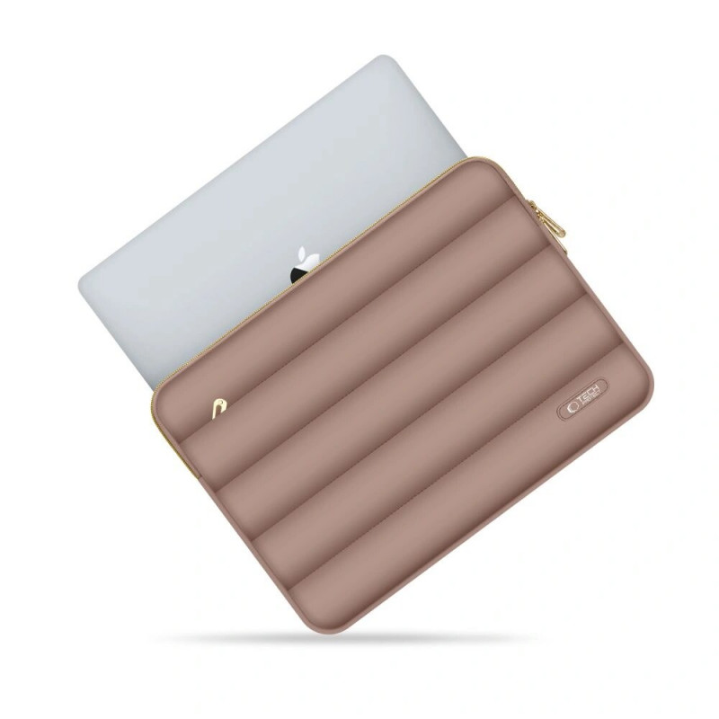 Tech-Protect Puffy nešiojamojo kompiuterio 13-14" dėklas su priedų krepšeliu, Walnut