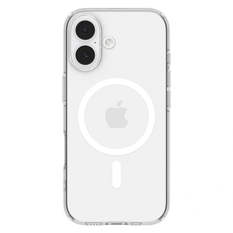 Spigen Liquid Crystal Mag MagSafe dėklas, skirtas Apple iPhone 17, Clear/White
