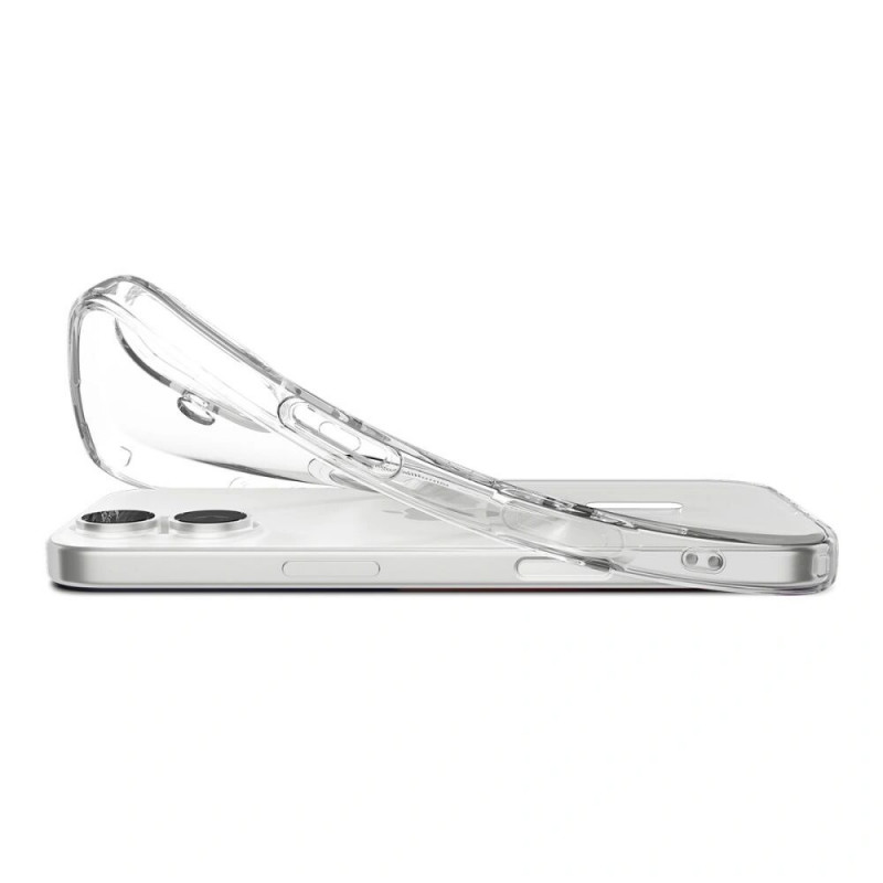 Spigen Liquid Crystal Mag MagSafe dėklas, skirtas Apple iPhone 17, Clear/White