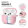 Tech-Protect Silicone Hook silikoninis Apple AirPods 3 įkrovimo dėklo užvalkalas su karabinu, Dusty Pink