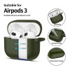 Tech-Protect Silicone Hook silikoninis Apple AirPods 3 dėklas su karabinu, Olive Green