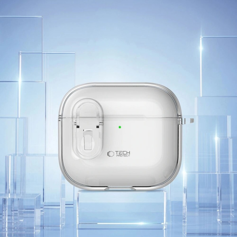 Tech-Protect Slim Hook dėklas Apple AirPods 4, permatomas