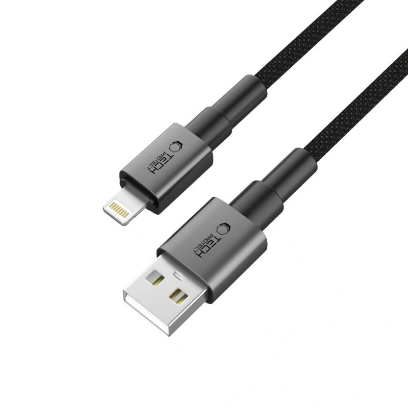 Tech-Protect Ultraboost DNA USB-A / Lightning kabelis 15W/2.4A 100 cm, Iron Grey