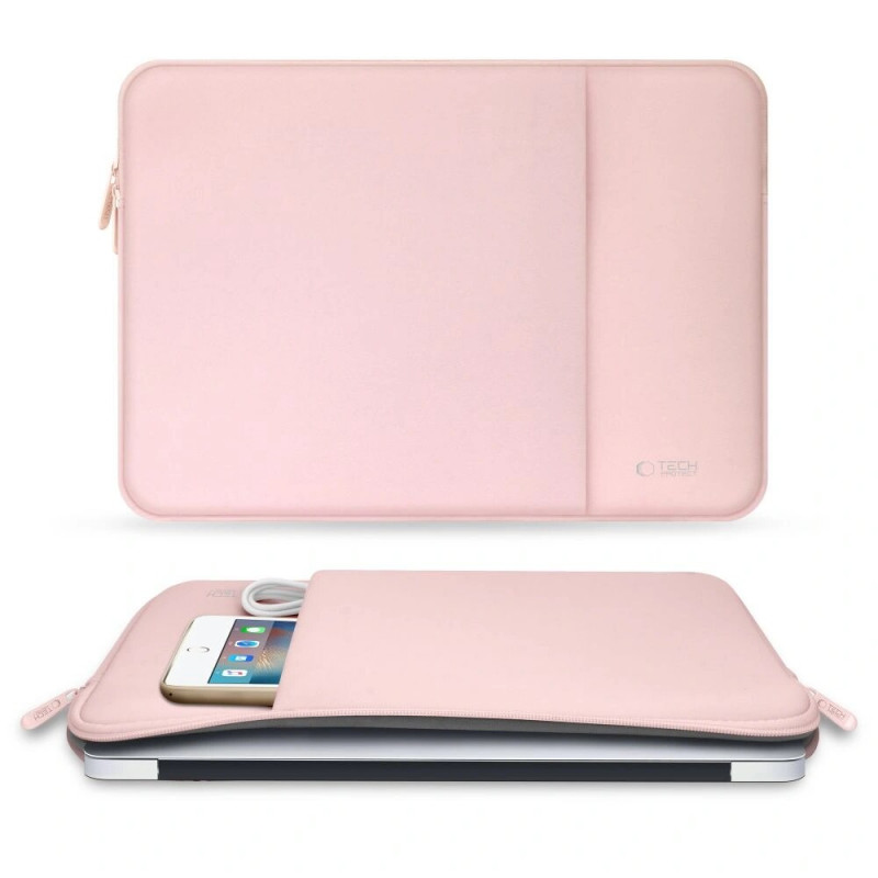 Tech-Protect Neoprene 13" nešiojamojo kompiuterio dėklas, Dusty Rose (rožinis)