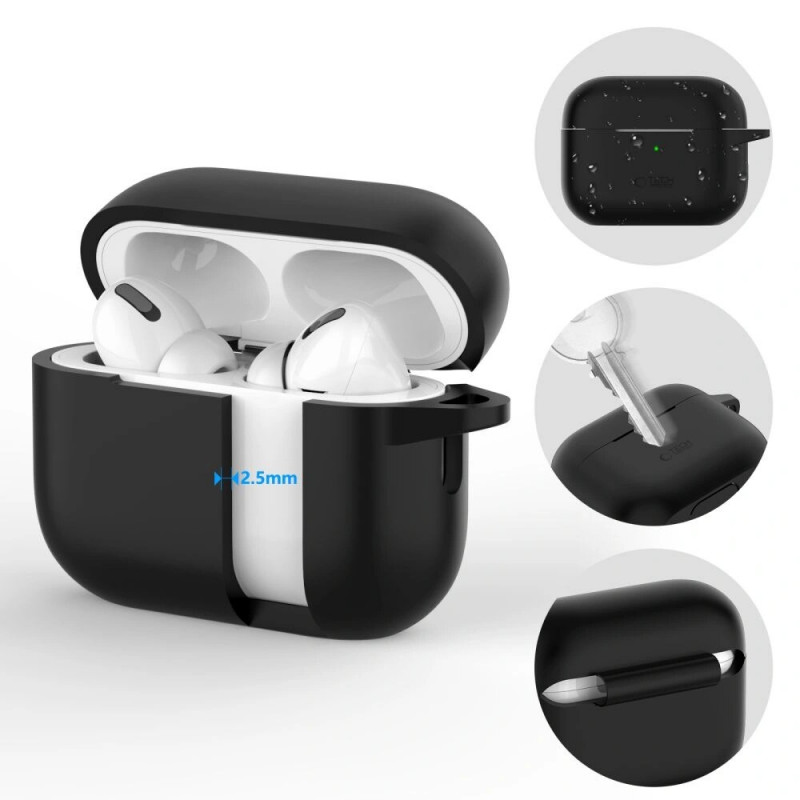 Tech-Protect Silicone Hook dėklas su karabinu Apple AirPods Pro 1 / 2 ausinukams, Baby Blue
