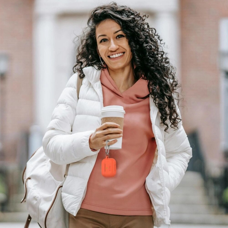 Tech-Protect Silicone Hook dėklas su karabinu Apple AirPods Pro 1 / 2 ausinukams, Baby Blue