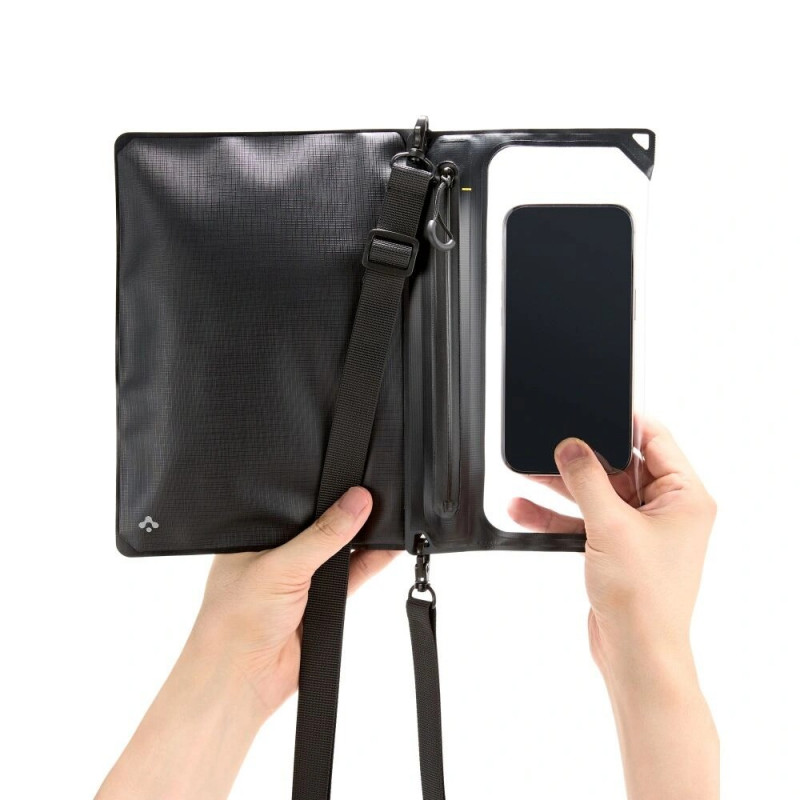 Spigen A640 universalus neperšlampantis dėklas-petnešė, juodas